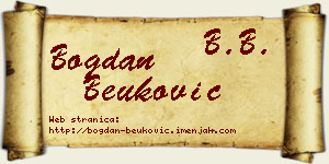 Bogdan Beuković vizit kartica